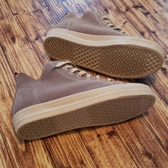 Fashion casual Sneakers Taupe faux fur lined casual comfort mid ankle high tops - Picture 8 of 9